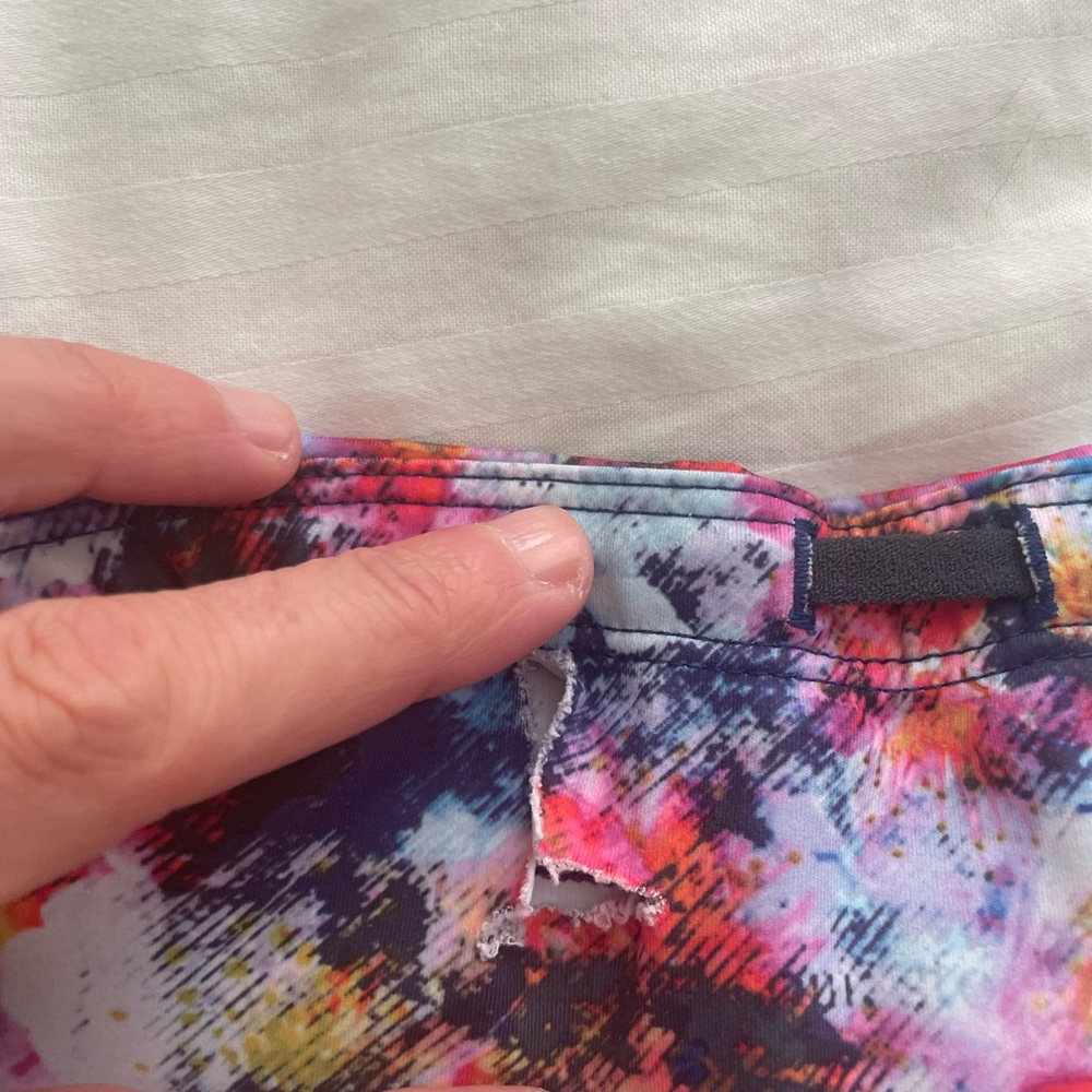 Athleta Artistic Pink and Blue Athletic Shorts